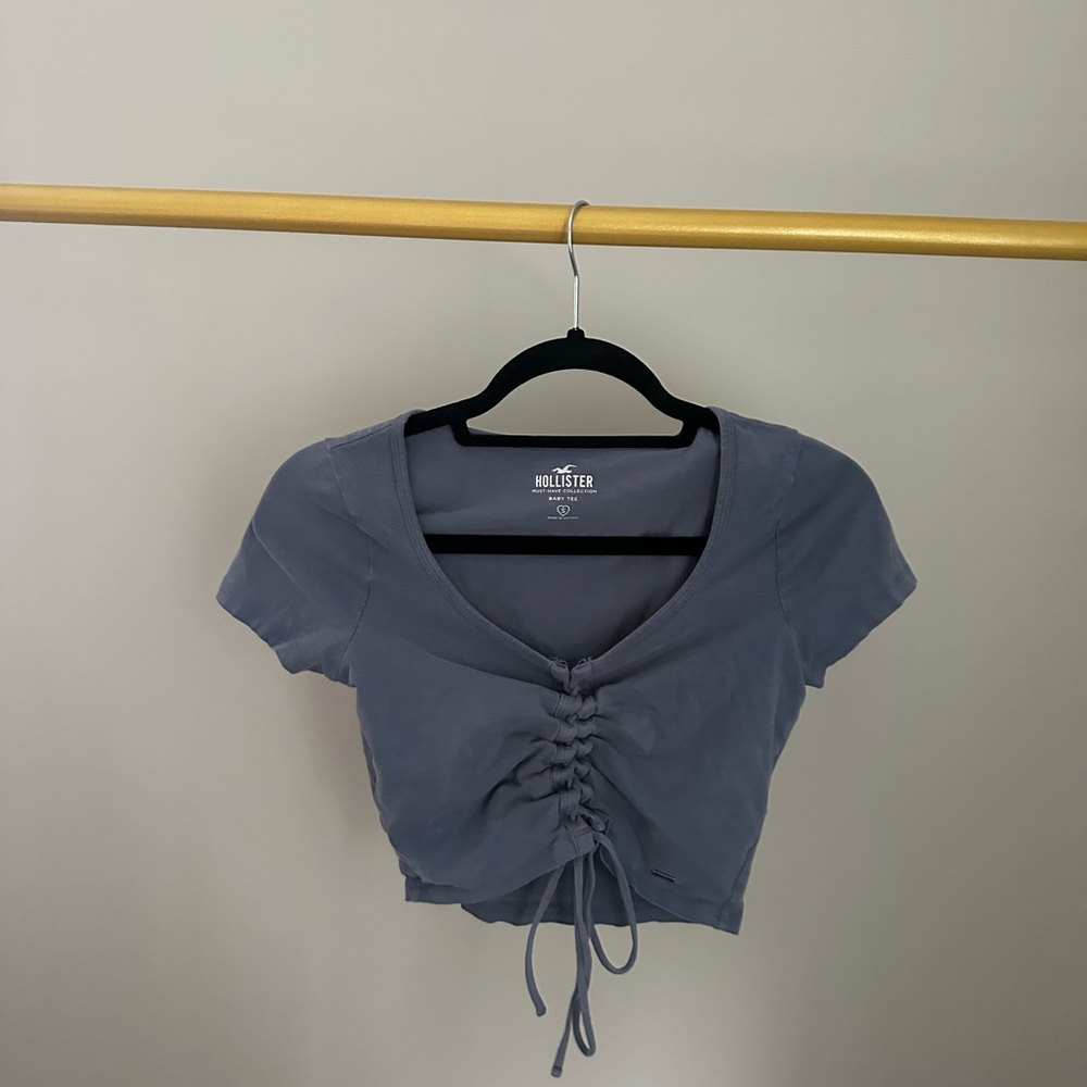 Hollister Women's Short Sleeve Top - Dusty Blue